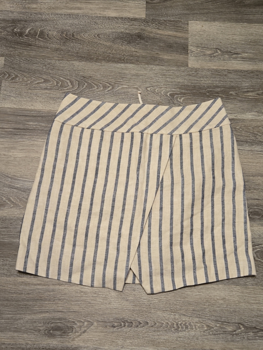 J Crew Striped Linen Mini Skirt Size 12